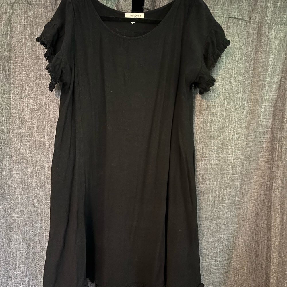 Umgee Black Ruffle Sleeve Dress